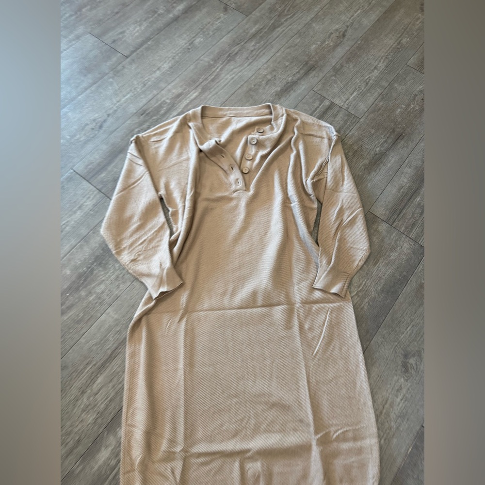 Beige Knit Sweater Dress XL - Picture 7 of 9